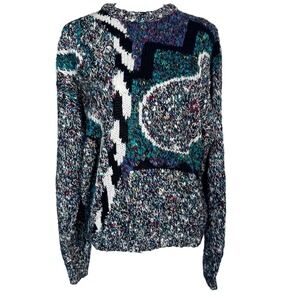 CONCRETE MIX Mens Medium Vintage 90s Multi Color Abstract Geometric Knit Sweater